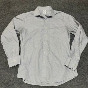 Brooks Brothers 1818 Regent Non-Iron Dress Shirt 15.5 34/35 Blue Cotton